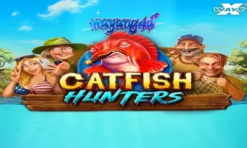Tampilan visual slot Catfish Hunters dengan elemen rawa dan simbol bertema memancing.